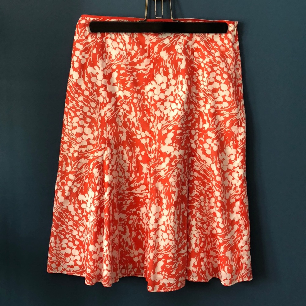 Talbots Coral and White Skirt